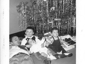 1953 Christmas Day - Dad, Dave, Mary, Tommy.jpg